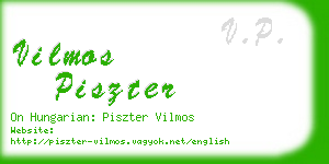 vilmos piszter business card